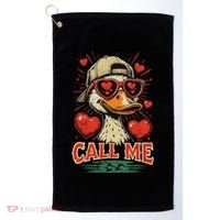 Call Me Duck Hunting ValentineS Day Mallard Duck Golf Towel thumb 0