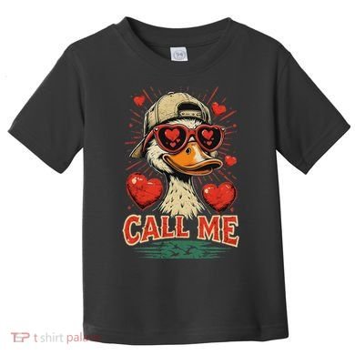 Call Me Duck Hunting ValentineS Day Mallard Duck Toddler T-Shirt