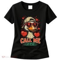 Call Me Duck Hunting ValentineS Day Mallard Duck Women's T-Shirt thumb 0