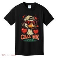 Call Me Duck Hunting ValentineS Day Mallard Duck Kids T-Shirt thumb 0