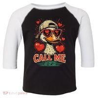 Call Me Duck Hunting ValentineS Day Mallard Duck Toddler Fine Jersey T-Shirt thumb 0