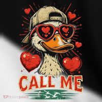 Call Me Duck Hunting ValentineS Day Mallard Duck Toddler Fine Jersey T-Shirt thumb 2