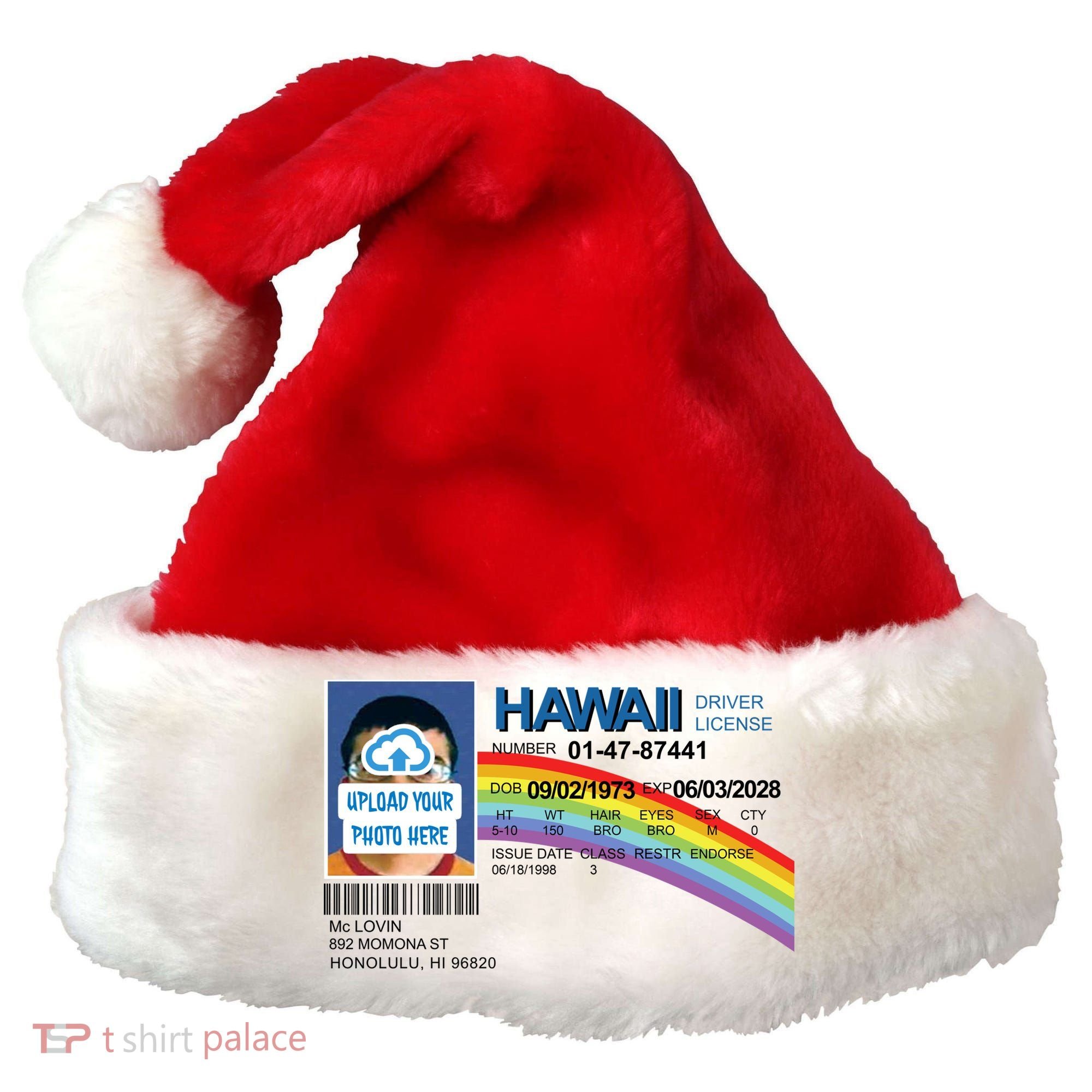 Custom Mclovin Driver License Upload Photo Santa Hat