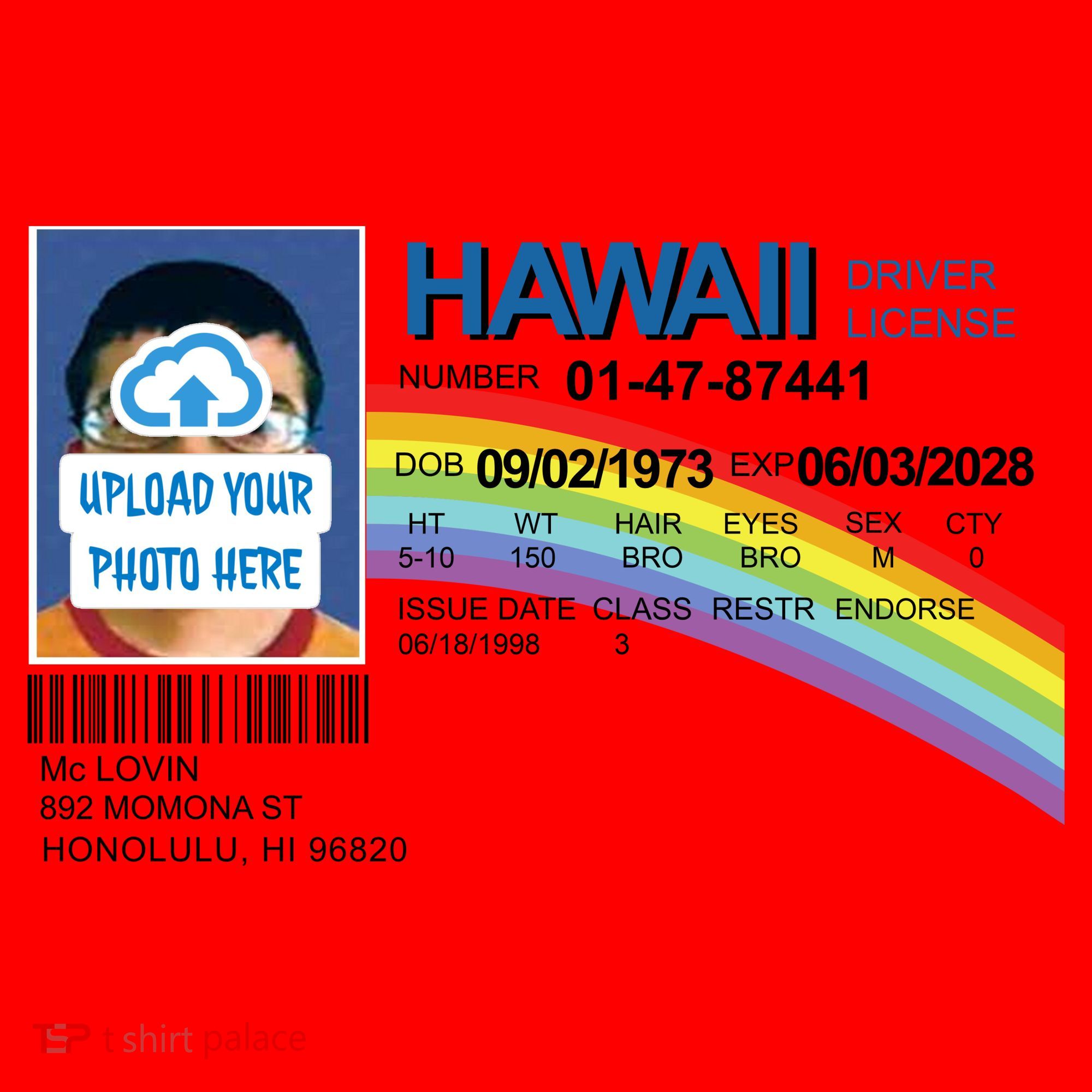 Custom Mclovin Driver License Upload Photo Santa Hat