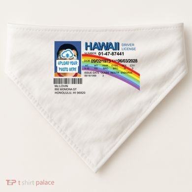 Custom Mclovin Driver License Upload Photo USA-Made Doggie Bandana