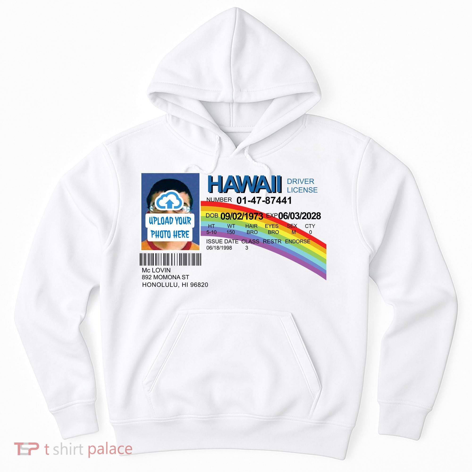 Custom Mclovin Driver License Upload Photo Hoodie