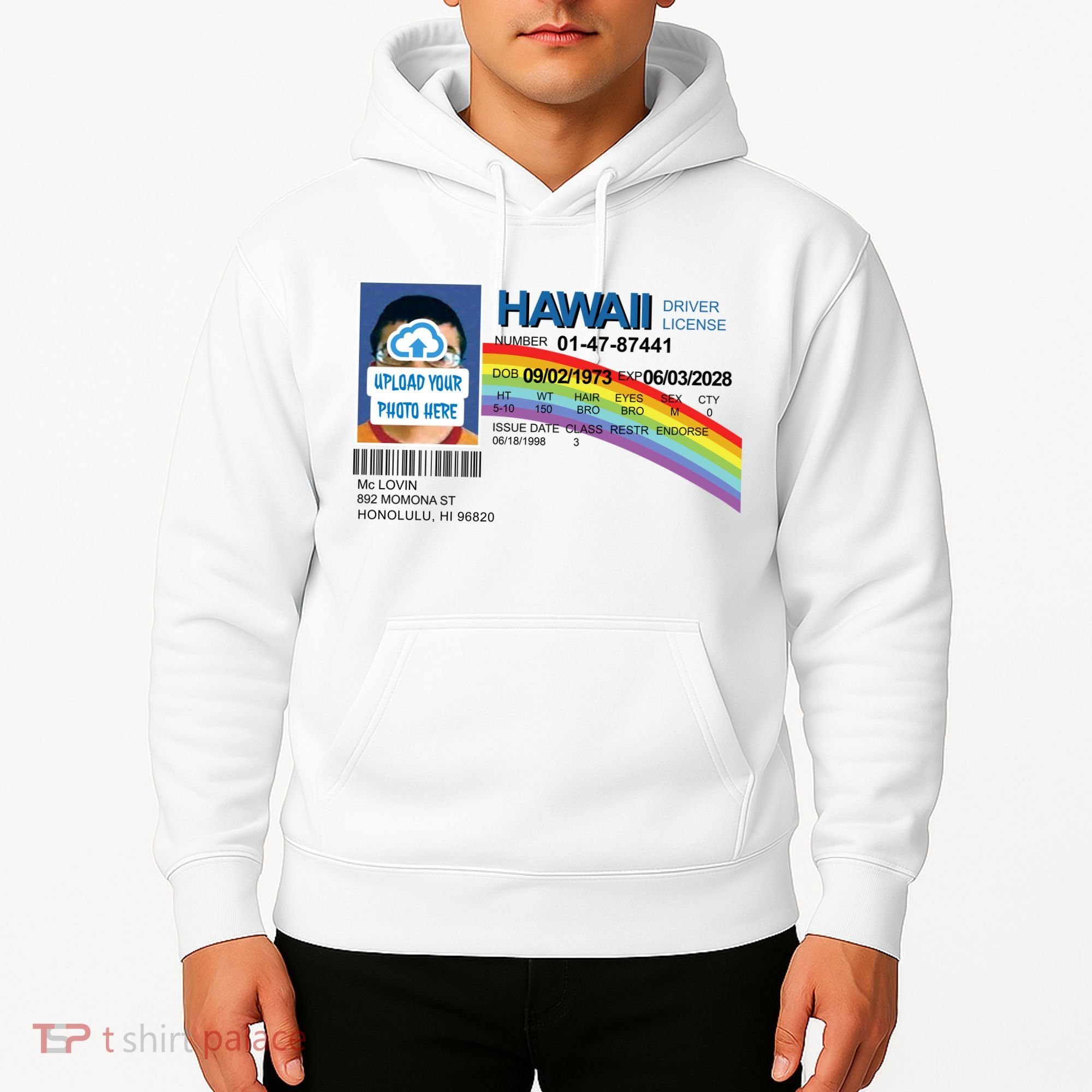 Custom Mclovin Driver License Upload Photo Hoodie