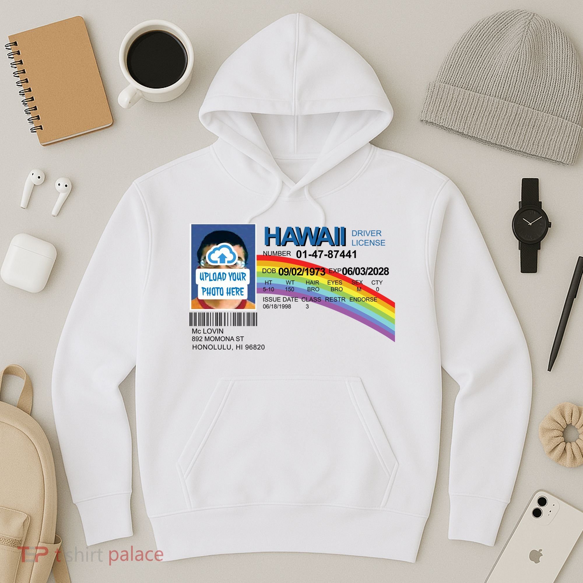 Custom Mclovin Driver License Upload Photo Hoodie