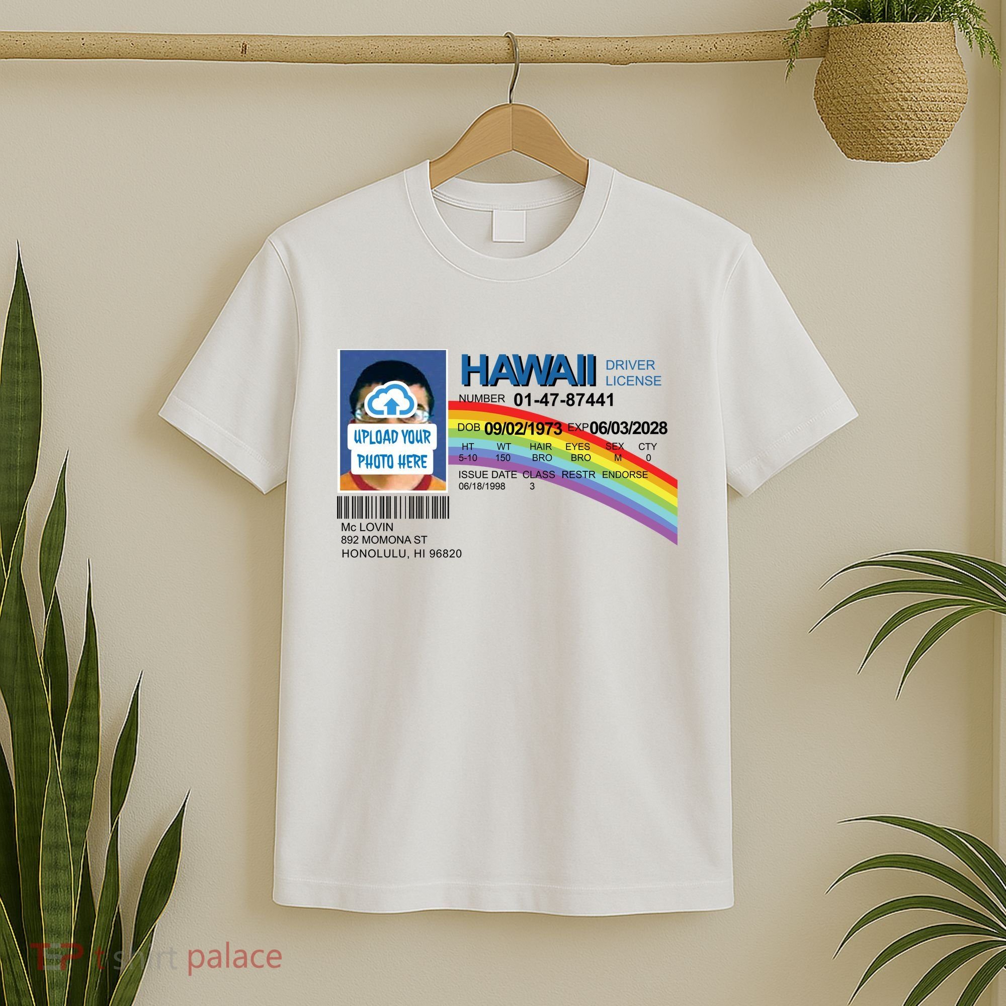 Custom Mclovin Driver License Upload Photo T-Shirt