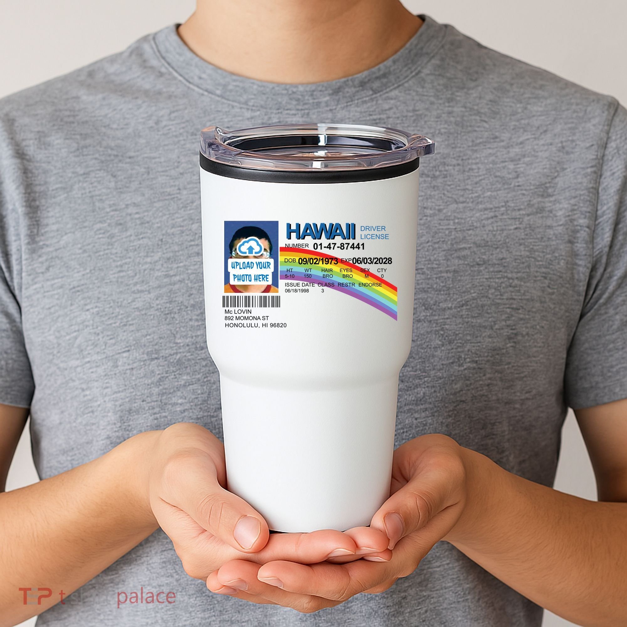 Custom Mclovin Driver License Upload Photo Tumbler