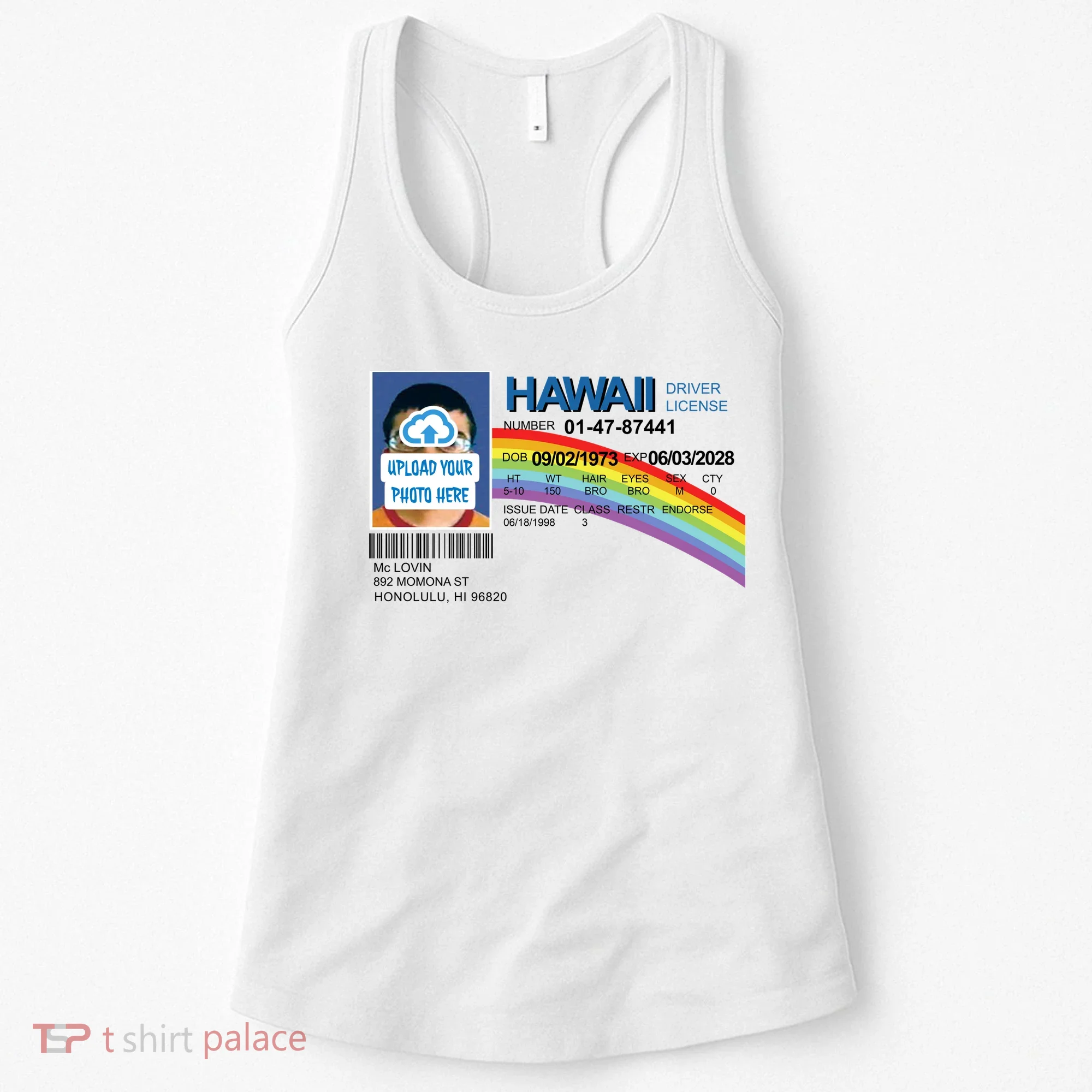 Custom Mclovin Driver License Upload Photo Women's Tank Top