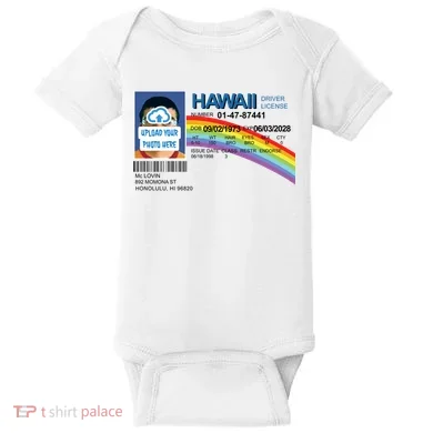 Custom Mclovin Driver License Upload Photo Baby Bodysuit