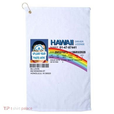Custom Mclovin Driver License Upload Photo Golf Towel