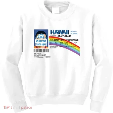 Custom Mclovin Driver License Upload Photo Kids Sweatshirt