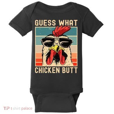 Chicken Meme Design Guess What Chicken Butt Baby Bodysuit