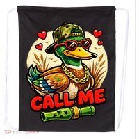 Call Me Duck Hunting Drawstring Bag thumb 0