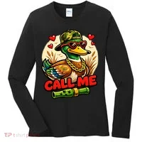 Call Me Duck Hunting Women's Long Sleeve Shirt thumb 0