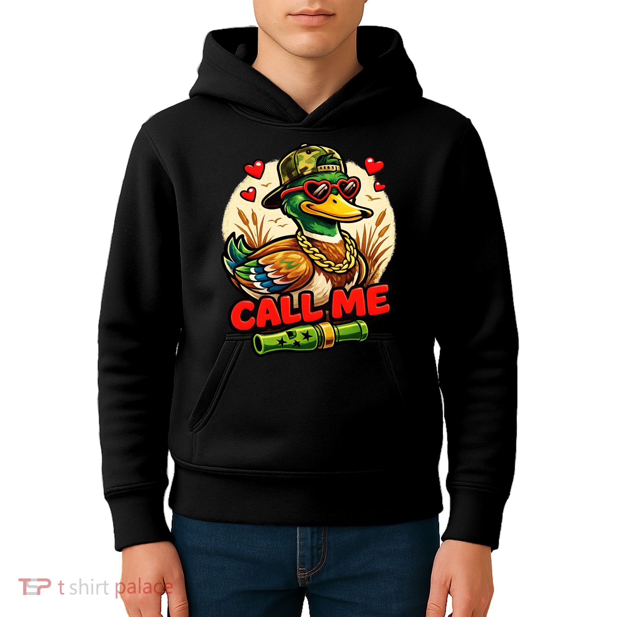 Call Me Duck Hunting Kids Hoodie