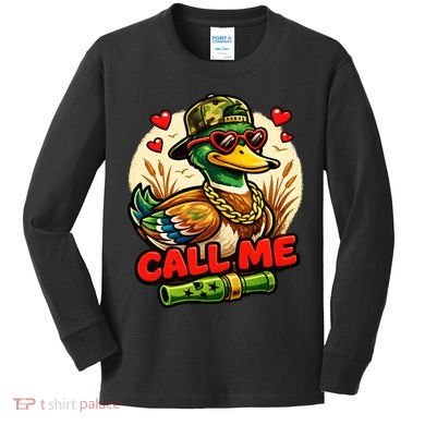 Call Me Duck Hunting Kids Long Sleeve Shirt