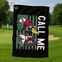 Call Me Duck Hunting Valentine Day Happy ValentineS Day Golf Towel thumb 1