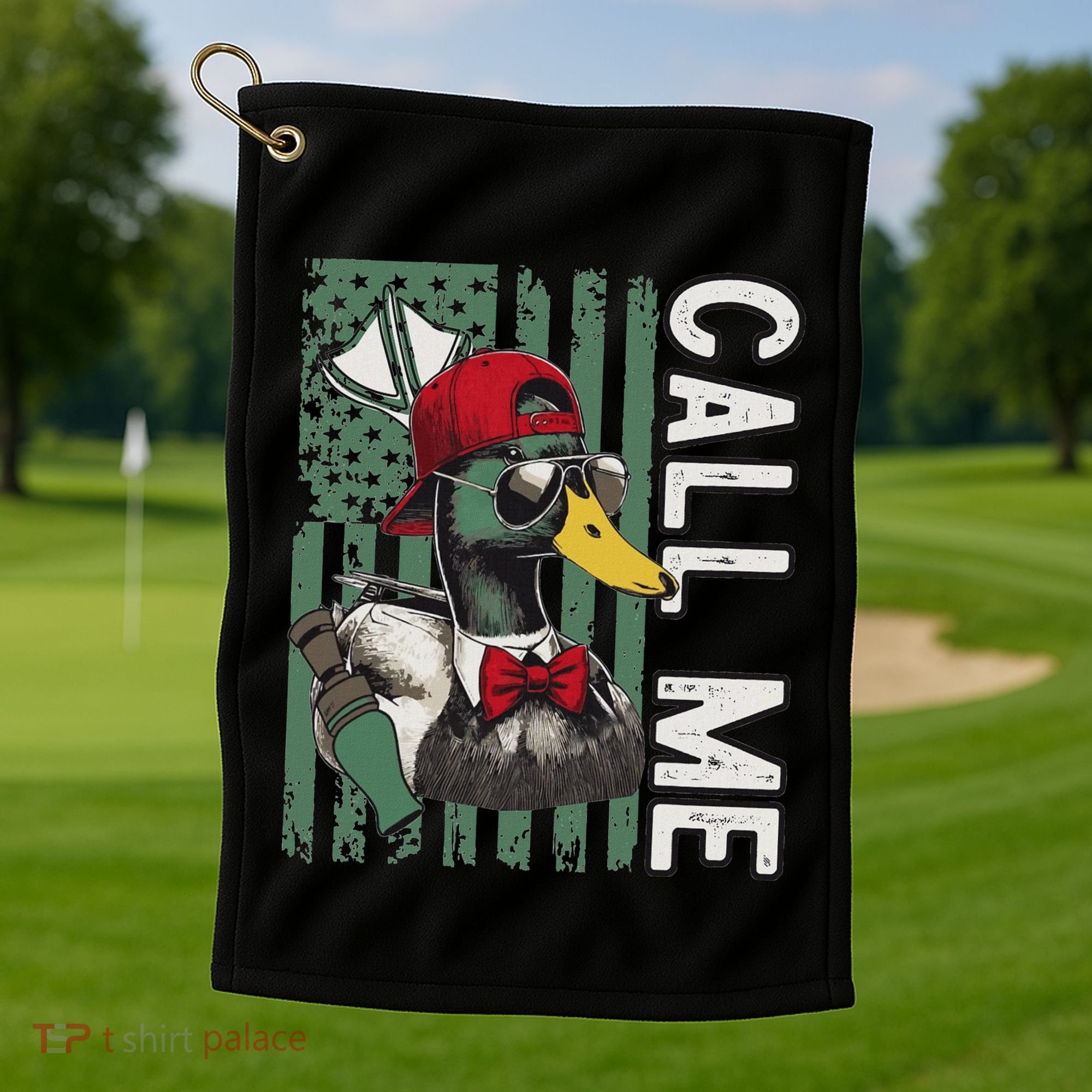 Call Me Duck Hunting Valentine Day Happy ValentineS Day Golf Towel