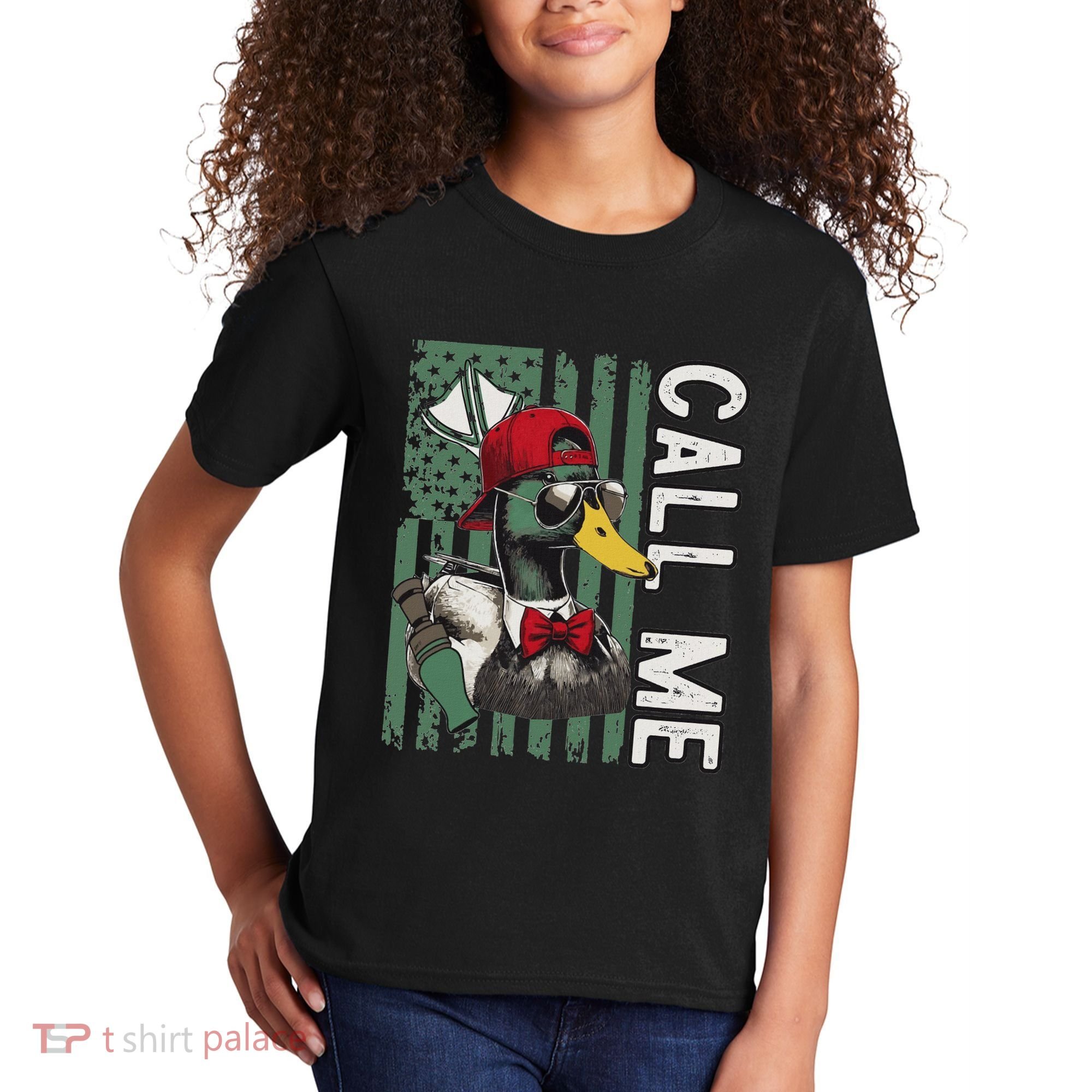 Call Me Duck Hunting Valentine Day Happy ValentineS Day Kids T-Shirt