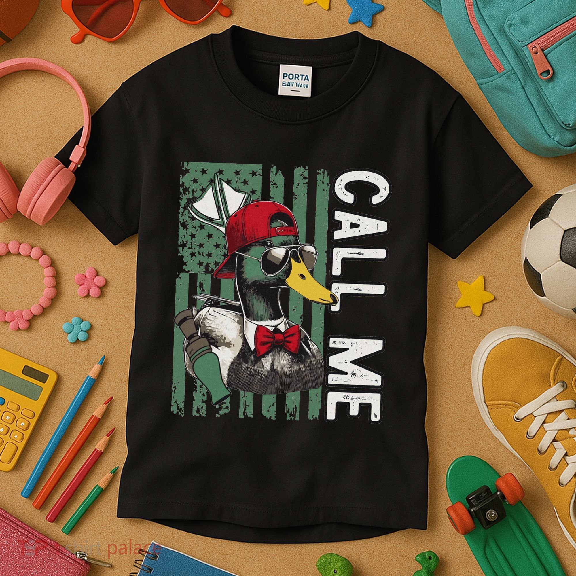 Call Me Duck Hunting Valentine Day Happy ValentineS Day Kids T-Shirt