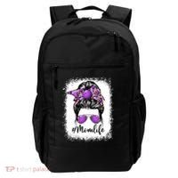 Cute Mother's Day Bowling Mom Life Messy Bun Game Day Gift Backpack thumb 0