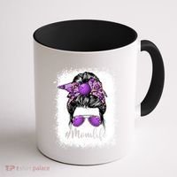 Cute Mother's Day Bowling Mom Life Messy Bun Game Day Gift Coffee Mug thumb 1
