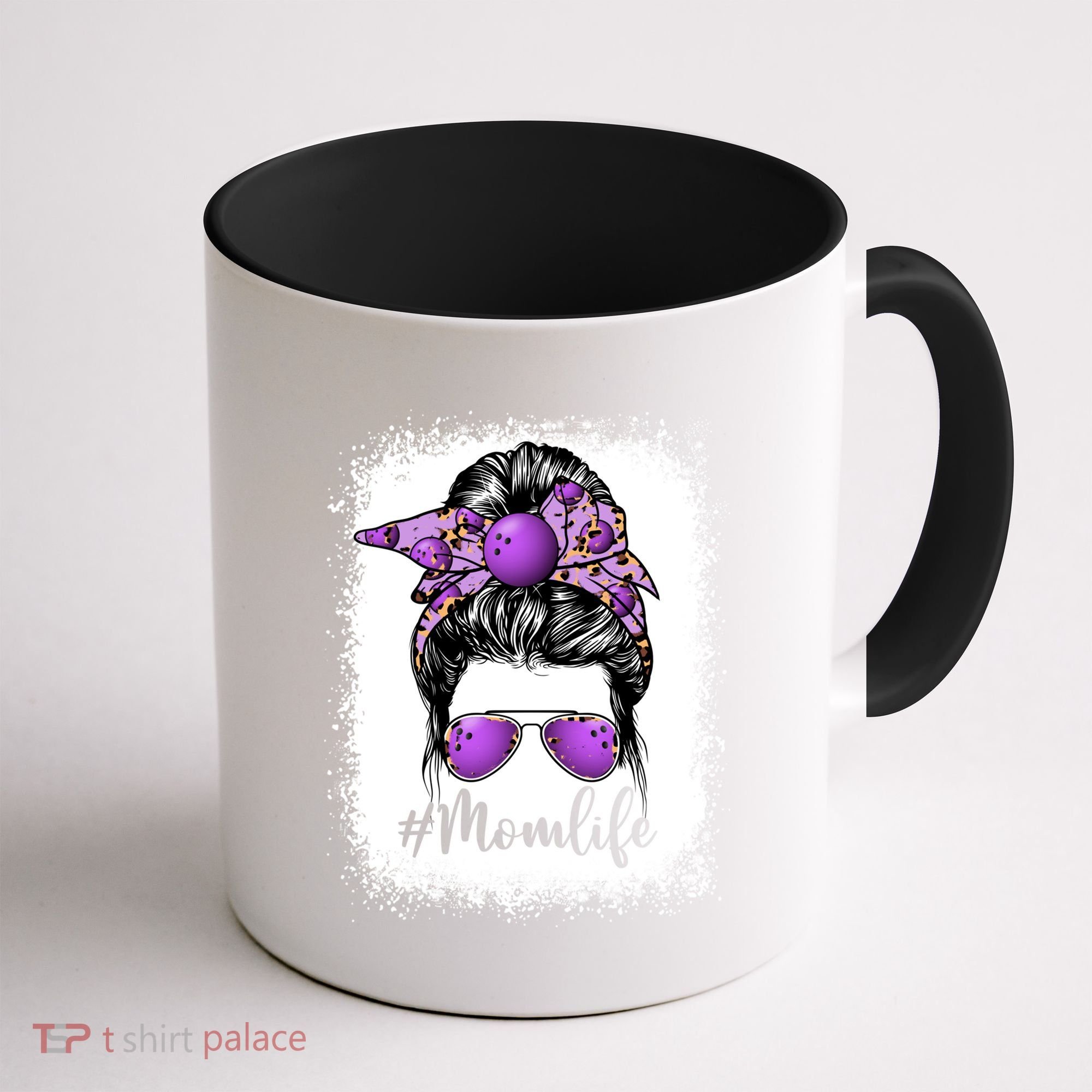 Cute Mother's Day Bowling Mom Life Messy Bun Game Day Gift Coffee Mug
