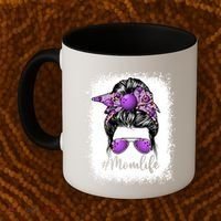 Cute Mother's Day Bowling Mom Life Messy Bun Game Day Gift Coffee Mug thumb 2