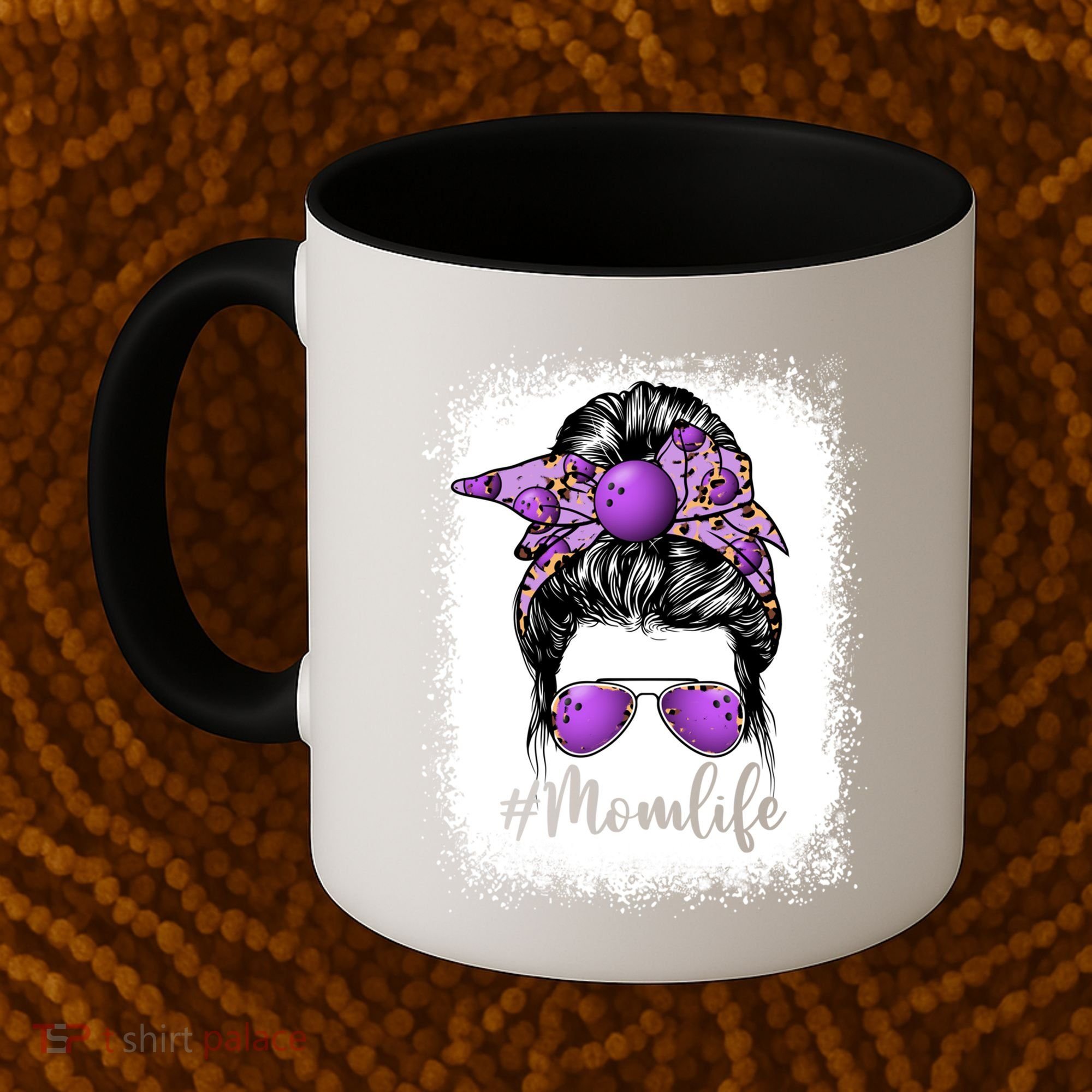 Cute Mother's Day Bowling Mom Life Messy Bun Game Day Gift Coffee Mug