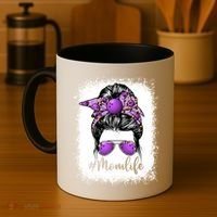 Cute Mother's Day Bowling Mom Life Messy Bun Game Day Gift Coffee Mug thumb 4