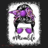 Cute Mother's Day Bowling Mom Life Messy Bun Game Day Gift Beanie thumb 2