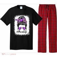 Cute Mother's Day Bowling Mom Life Messy Bun Game Day Gift Pajama Set thumb 0