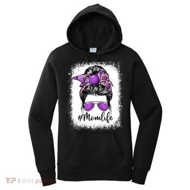 Cute Mother's Day Bowling Mom Life Messy Bun Game Day Gift Women's Hoodie
