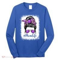 Cute Mother's Day Bowling Mom Life Messy Bun Game Day Gift Long Sleeve Shirt thumb 0