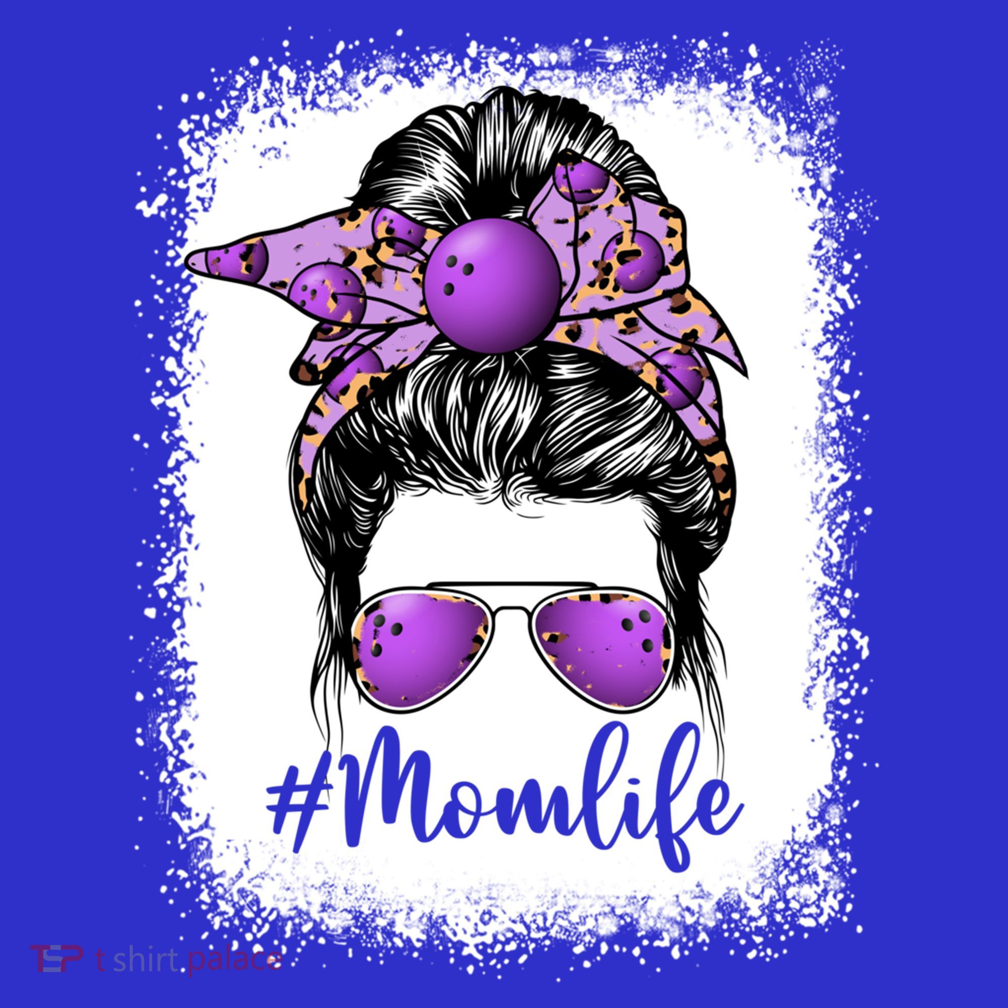 Cute Mother's Day Bowling Mom Life Messy Bun Game Day Gift Long Sleeve Shirt