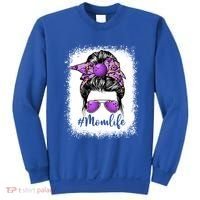 Cute Mother's Day Bowling Mom Life Messy Bun Game Day Gift Sweatshirt thumb 0