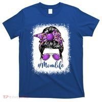Cute Mother's Day Bowling Mom Life Messy Bun Game Day Gift T-Shirt thumb 0