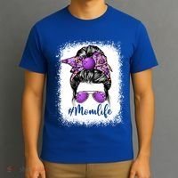 Cute Mother's Day Bowling Mom Life Messy Bun Game Day Gift T-Shirt thumb 3