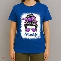 Cute Mother's Day Bowling Mom Life Messy Bun Game Day Gift T-Shirt thumb 4