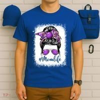 Cute Mother's Day Bowling Mom Life Messy Bun Game Day Gift T-Shirt thumb 6