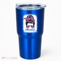 Cute Mother's Day Bowling Mom Life Messy Bun Game Day Gift Tumbler thumb 0