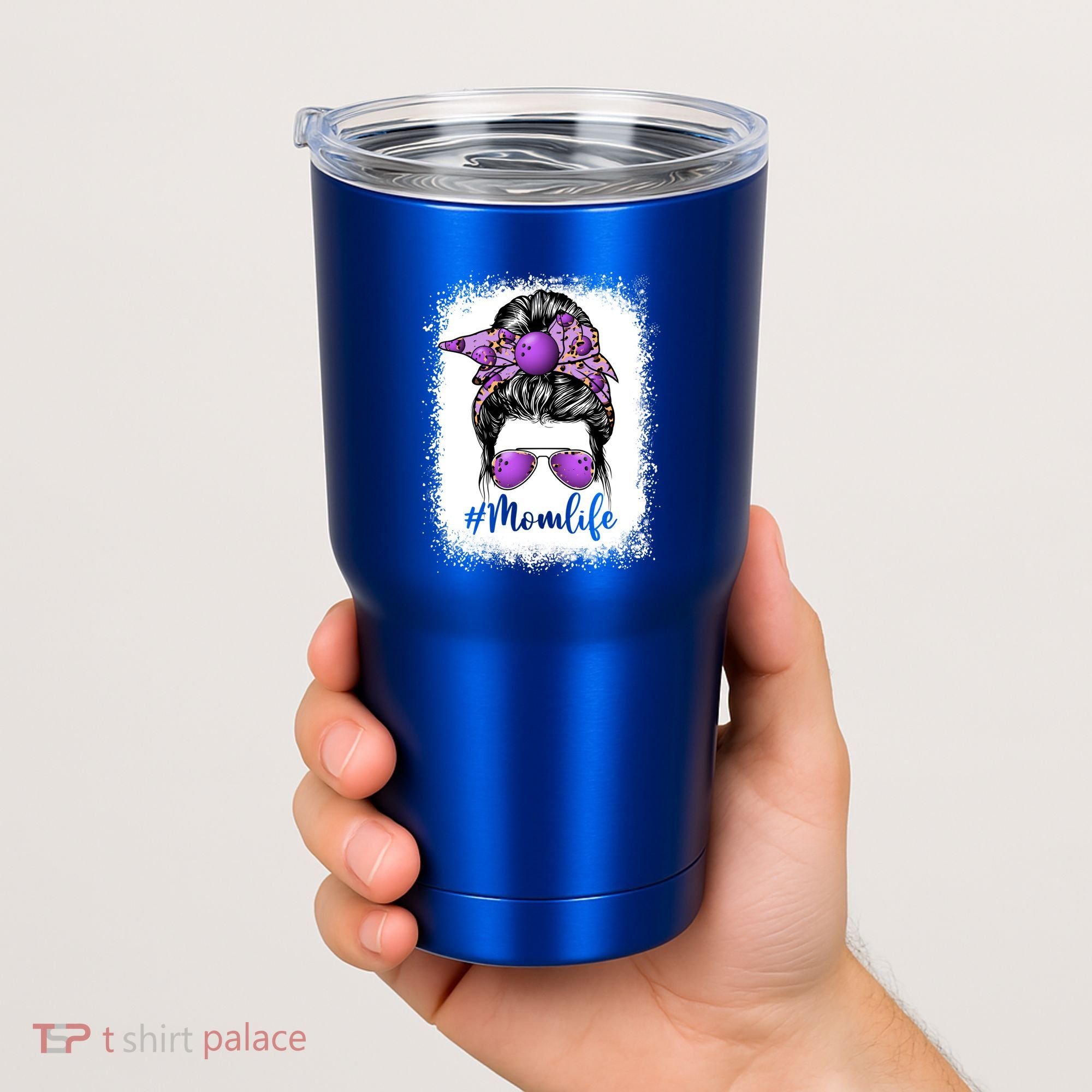 Cute Mother's Day Bowling Mom Life Messy Bun Game Day Gift Tumbler