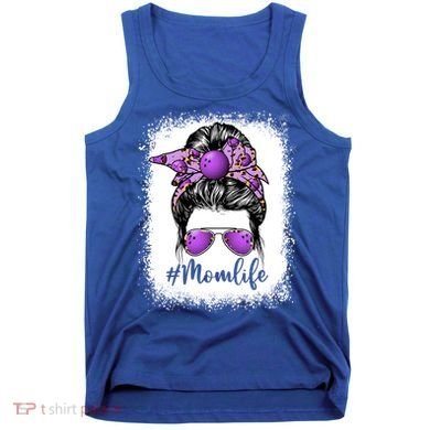 Cute Mother's Day Bowling Mom Life Messy Bun Game Day Gift Tank Top