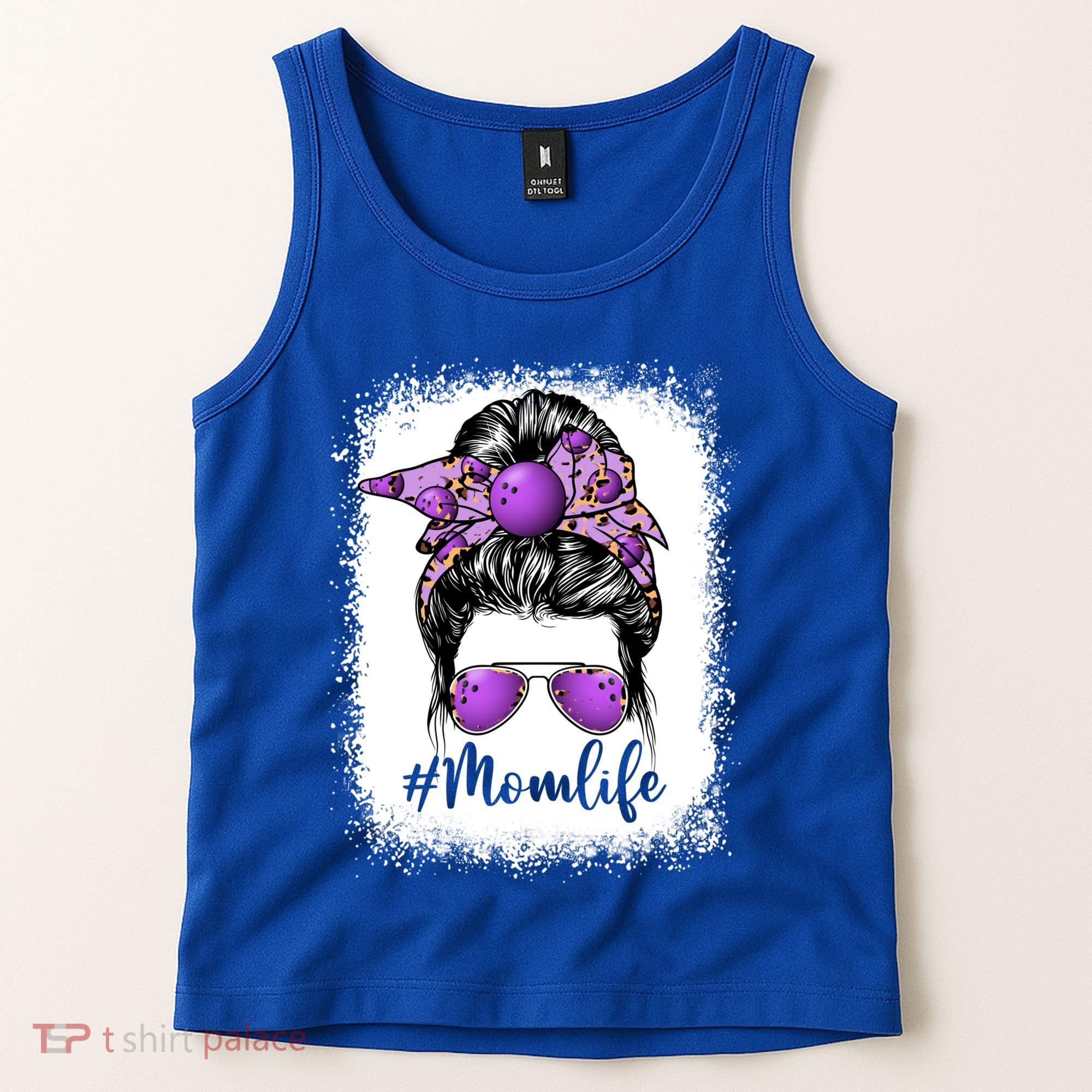 Cute Mother's Day Bowling Mom Life Messy Bun Game Day Gift Tank Top
