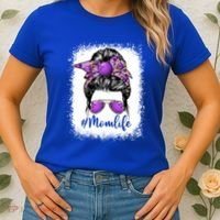 Cute Mother's Day Bowling Mom Life Messy Bun Game Day Gift Women's T-Shirt thumb 2