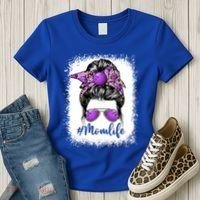 Cute Mother's Day Bowling Mom Life Messy Bun Game Day Gift Women's T-Shirt thumb 3