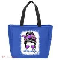 Cute Mother's Day Bowling Mom Life Messy Bun Game Day Gift Tote Bag thumb 0